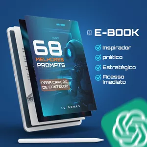 Imagem de capa para o Ebook 68 Melhores Prompts para Criação de Conteúdo