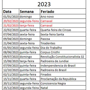Imagem de capa para o Ebook Feriados do Calendario