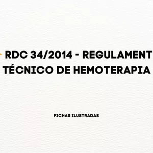 Imagem de capa para o Ebook RDC 34/2014 Regulamento Técnico de Hemoterapia