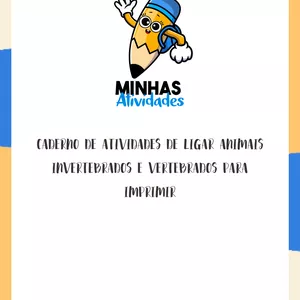 Imagem de capa para o Ebook Caderno de Atividades de Ligar Animais Invertebrados e Vertebrados para Imprimir