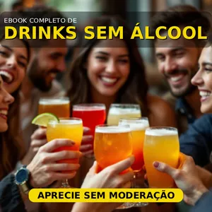 Imagem de capa para o Ebook Drinks Sem Álcool – Guia Completo de Receitas Criativas e Saudáveis