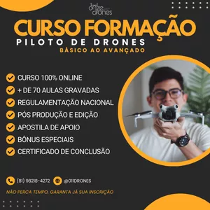 Imagem de capa para o Curso online CURSO FORMAÇÃO PILOTO DE DRONE - BÁSICO AO AVANÇADO