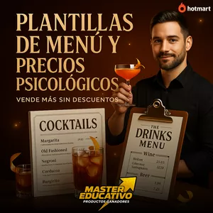 Imagen de portada para Ebook PLANTILLAS DE MENÚ Y PRECIOS PSICOLÓGICOS (VENDE MÁS SIN DESCUENTOS)