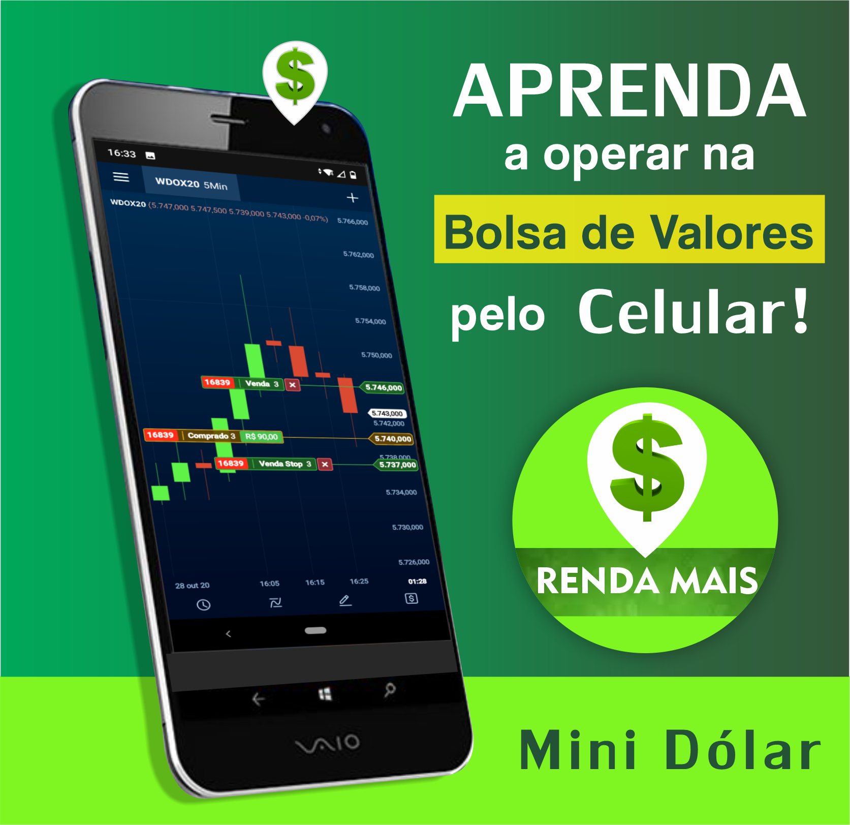 Imagem do curso Aprenda a operar na Bolsa  de Valores pelo Celular