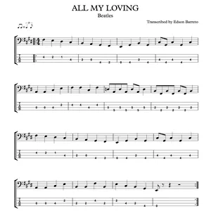 Main image of product ALL MY LOVING (Beatles) Bass Score & Tab Lesson
