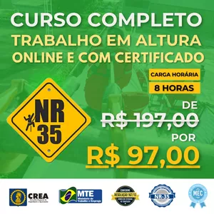 Curso Curso NR 35 - Reciclagem em Trabalho em Altura | Segurança do Trabalho