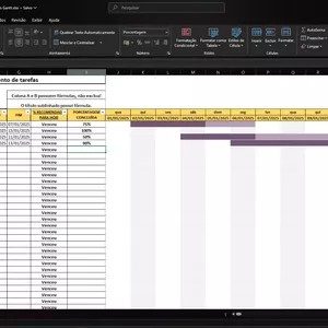 Imagem de capa para o Curso online Cronograma com gráfico gantt - Excel Customizado com tarefas