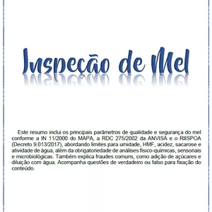Imagem de capa para o Ebook Inspeção de Mel