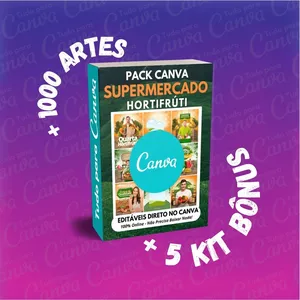Imagem principal do produto Pack Canva Editável - Supermercado Hortifrúti +1000Artes+5KitsBônus