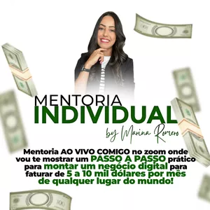 Imagem de capa para o Curso online 1 Mentoria Individual com Marina Romero
