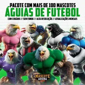 Imagem de capa para o Curso online Pacote Mascotes de Futebol - Águias - MascoteArena