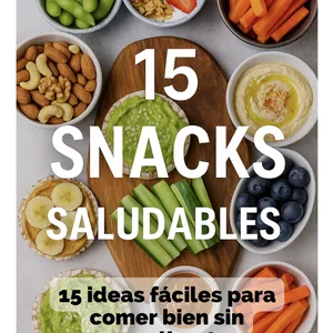Imagen de portada para Ebook 15 Snacks Saludables: 15 ideas fáciles para comer bien sin complicarte.