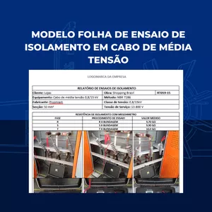 Imagem de capa para o Ebook FOLHA DE ENSAIO DE ISOLAMENTO EM CABO DE MÉDIA TENSÃO