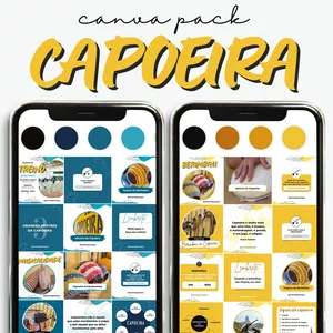 Imagem de capa para o Curso online Pack Canva Capoeira