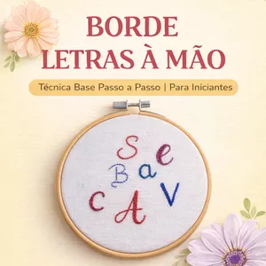 Imagem de capa para o Curso online Aprenda Bordar Letras à Mão do Zero (Para Iniciantes)