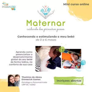Imagem de capa para o Curso online Maternar - Conhecendo e Estimulando o meu Bebê de 0 a 6 Meses