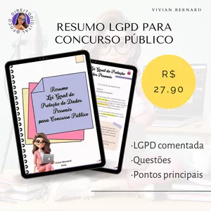 Imagem de capa para o Ebook Resumo LGPD para Concurso Público 