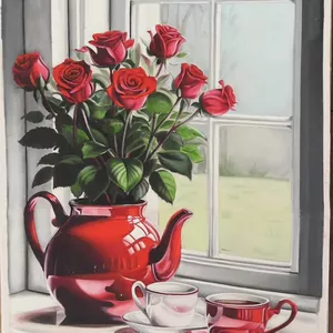 Imagem do curso Chaleira De Porcelana Vermelha Na Janela