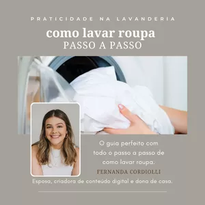 Imagem de capa para o Ebook PRATICIDADE NA LAVANDERIA - Fernanda Cordiolli