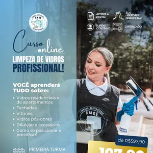 Imagem de capa para o Curso online Curso 100% online de  Limpeza de Vidros 
