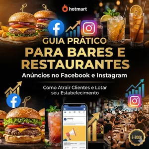 Imagem de capa para o Ebook Guia prático para Bares e Restaurantes de anúncios no Facebook e Instagram