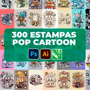 Imagem principal do produto 300 ESTAMPAS DE CAMISETAS / POP CARTOON