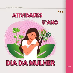 Imagem de capa para o Ebook Atividades 5º ano Dia da mulher
