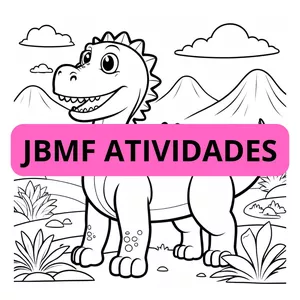 Imagem de capa para o Ebook Livro de Colorir 20 páginas-Colorindo com o Dino