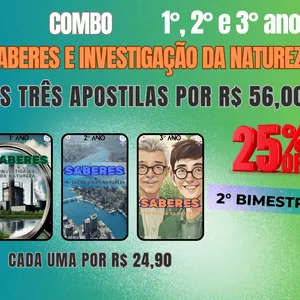 Imagem de capa para o Ebook COMBO- SABERES E INVESTIGAÇÃO DA NATUREZA - 1° , 2° E 3° ANO- 2° Bimestre - Minas Gerais 🔺