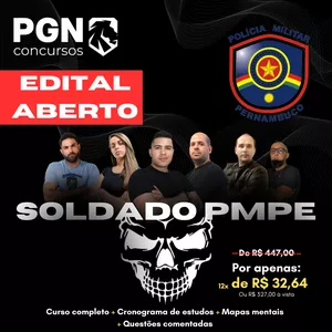 Imagem de capa para o Curso online Policia militar de pernambuco PMPE - Curso completo