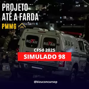 Imagem de capa para o Ebook SIMULADO 98 PÓS-EDITAL CFSd PMMG 2025