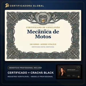 🔥 BOLSA 100% [APLICADA] - [MATRÍCULA] CURSO DE FORMAÇÃO EM MECÂNICA DE MOTOS - ACESSO VITALÍCIO - CRACHÁ BLACK + REGISTRO - CASHBACK R$ 25 - BÔNUS APOSTILA EXTRA - CG