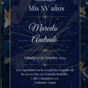 Imagen de portada para Ebook  Invitacion de cumpleaños/ fiesta "Midnight Stars/ Estrellas de medianoche" 