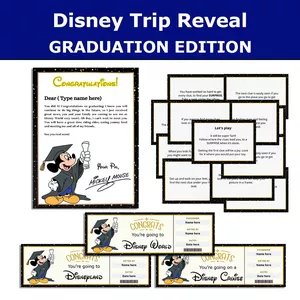 Cover image for Online course Editable Disney Parks and Cruise Graduation Surprise Trip Reveal Scavenger Hunt Tickets Letters