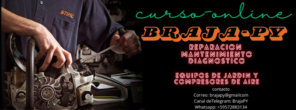 CURSO DE REPARACION DE MOTOSIERRA, DESMALEZADORA Y COMPRESORES