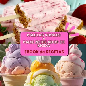 Imagen de portada para Curso online Recetario Digital - PALETAS VIRALES + PACK 20 HELADOS DE MODA