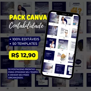Imagem de capa para o Curso online Pack Canva | Templates | Contabilidade | 50 Templates 100% editáveis