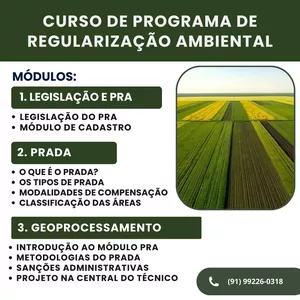 Imagem de capa para o Curso online VT - Programa de Regularização Ambiental - PRA