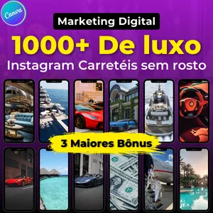 Imagem de capa para o Ebook 1000 carretéis de luxo para o Instagram | Modelos de carretéis sem rosto para o Instagram | Produtos digitais