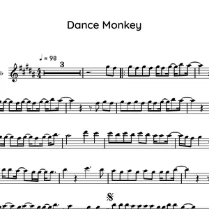 Imagem de capa para o Ebook Partitura Dance Monkey - Clarinete - Tones and I