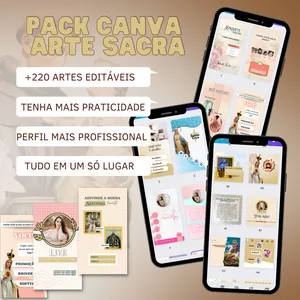 Imagem de capa para o Curso online PACK CANVA ARTE SACRA 