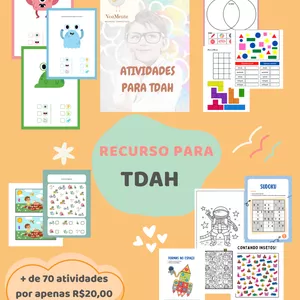 Imagem de capa para o Ebook Recurso TDAH ( + de 70 atividades)