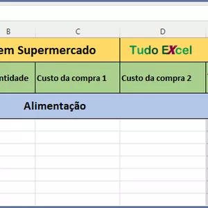 Imagem de capa para o Curso online Planilha de Controle de Supermercado Simples