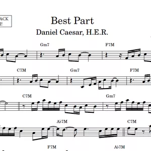 Imagem de capa para o Ebook Best Part (Daniel Caesar, H.E.R.) - Partitura para Sax Alto com Playback