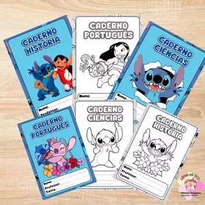 Imagem de capa para o Ebook 🩵Capa de caderno stitch🩵