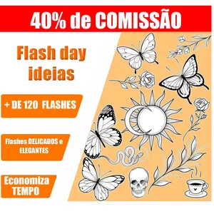 Imagem de capa para o Ebook 120 Ideias para FLASH DAY Tattoo