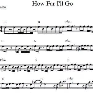 Imagem de capa para o Ebook How Far I'll Go - Sax alto