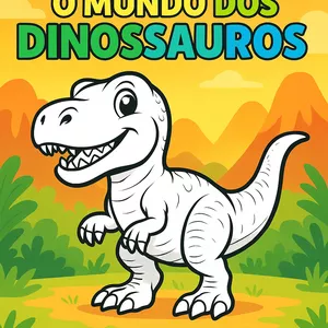 Imagem de capa para o Ebook Colorindo o Mundo dos Dinossauros - Mais de 70 desenhos incríveis para imprimir e colorir