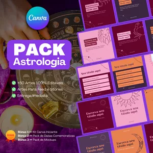 Imagem de capa para o Curso online Pack Canva Para Astrologia