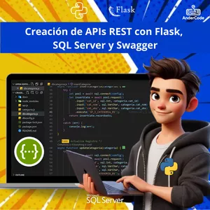 Imagen de portada para Curso online Creación de APIs REST con Flask, SQL Server y Swagger